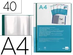 Protege-docs liderpapel kangourou personnalisable polypro 40 pochettes fixes a4 210x297mm vert translucide