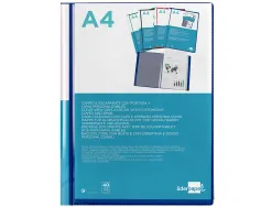 Protege-docs liderpapel kangourou personnalisable polypro 40 pochettes fixes a4 210x297mm bleu translucide