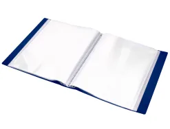 Protege-docs liderpapel kangourou personnalisable polypro 40 pochettes fixes a4 210x297mm bleu translucide