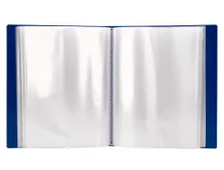 Protege-docs liderpapel kangourou personnalisable polypro 40 pochettes fixes a4 210x297mm bleu translucide