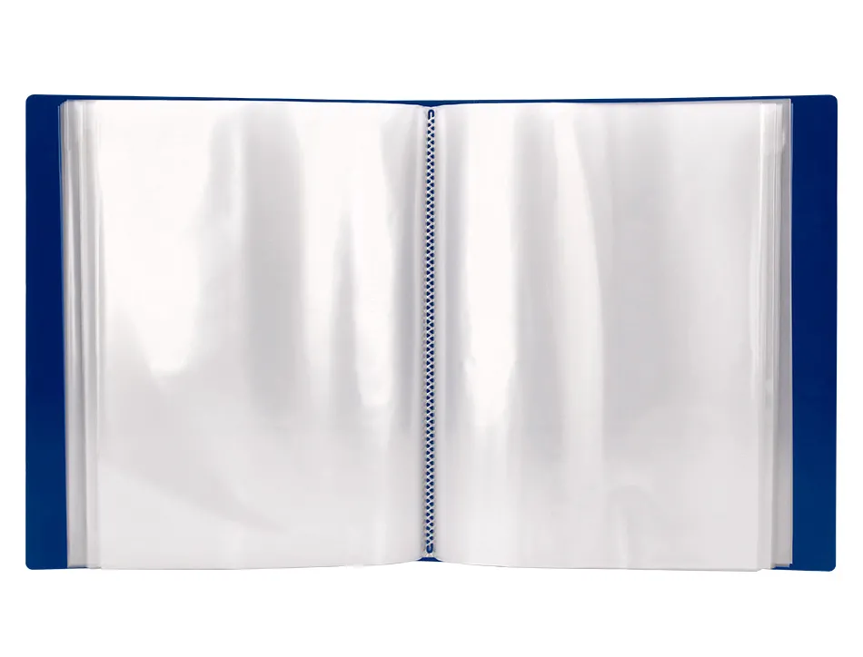 Protege-docs liderpapel kangourou personnalisable polypro 40 pochettes fixes a4 210x297mm bleu translucide