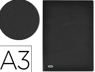 Protege-documents elba osmose polypropylene opaque a3 20 pochettes 40 vues decoupe coin coloris noir