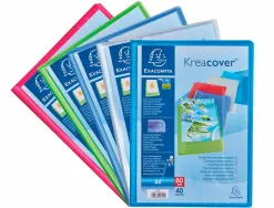 Protege-documents exacompta kreacover chromaline polypropylene semi-rigide 24x32cm 80 vues coloris