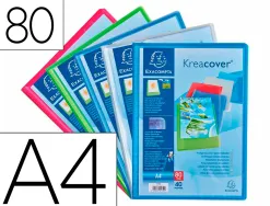 Protege-documents exacompta kreacover chromaline polypropylene semi-rigide 24x32cm 80 vues coloris