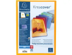 Protege-documents exacompta kreacover chromaline polypropylene semi-rigide 24x32cm 40 vues coloris