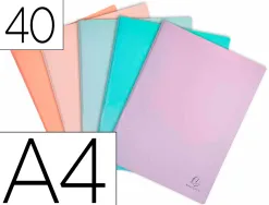 Protege-documents exacompta aquarel polypropylene semi-rigide 40 pochettes 80 vues assortis bleu corail