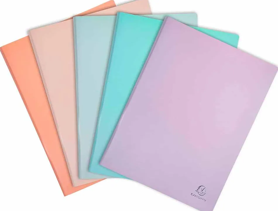 Protege-documents exacompta aquarel polypropylene semi-rigide 40 pochettes 80 vues assortis bleu corail