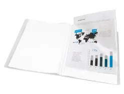 Protege-documents liderpapel polypropylene couverture flexible 40 pochettes fixes a3 coloris transparent