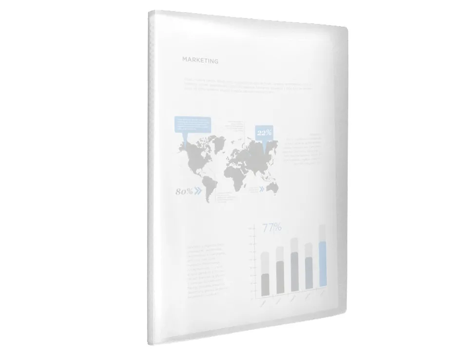 Protege-documents liderpapel polypropylene couverture flexible 40 pochettes fixes a3 coloris transparent