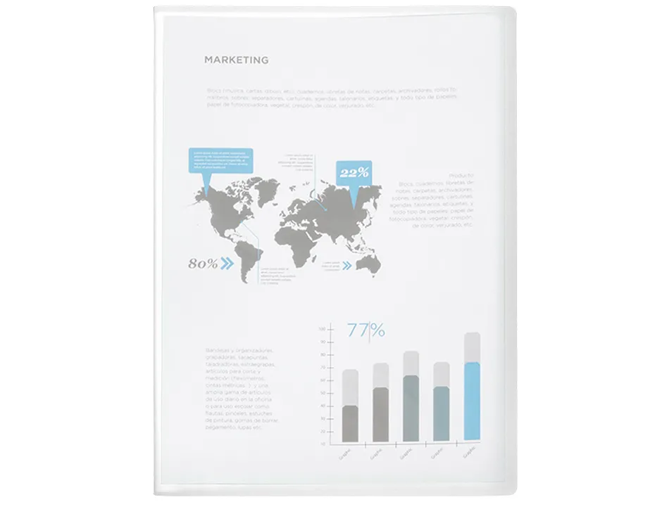 Protege-documents liderpapel polypropylene couverture flexible 40 pochettes fixes a3 coloris transparent