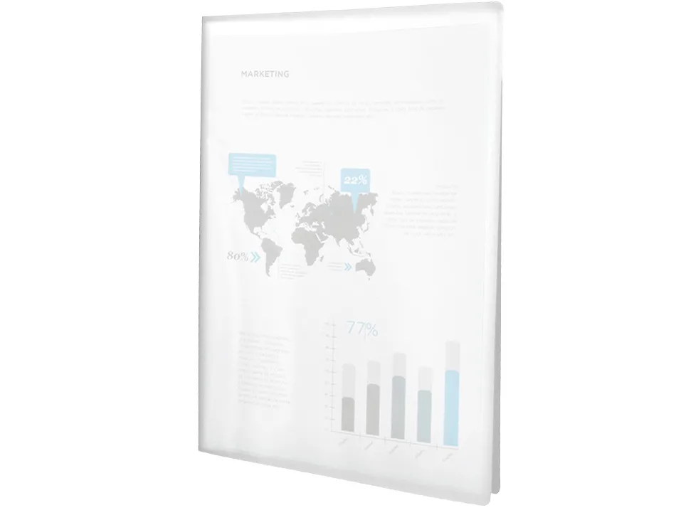 Protege-documents liderpapel polypropylene couverture flexible 40 pochettes fixes a3 coloris transparent
