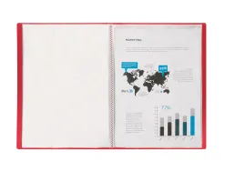 Protege-documents liderpapel 40 pochettes pp din a3 coloris rouge translucide