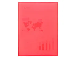 Protege-documents liderpapel 40 pochettes pp din a3 coloris rouge translucide