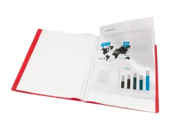Protege-documents liderpapel 40 pochettes pp din a3 coloris rouge translucide