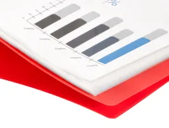 Protege-documents liderpapel 40 pochettes pp din a3 coloris rouge translucide