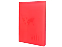 Protege-documents liderpapel 40 pochettes pp din a3 coloris rouge translucide