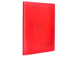 Protege-documents liderpapel 40 pochettes pp din a3 coloris rouge translucide