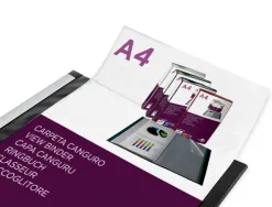 Protege-documents liderpapel personnalisable kangourou polypropylene 30 pochettes fixes a4 coloris noir opaque
