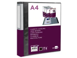 Protege-documents liderpapel personnalisable kangourou polypropylene 30 pochettes fixes a4 coloris noir opaque