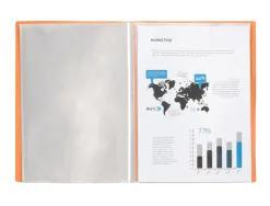 Protege-documents liderpapel polypropylene couverture flexible 40 pochettes fixes a4 220x297mm orange fluo