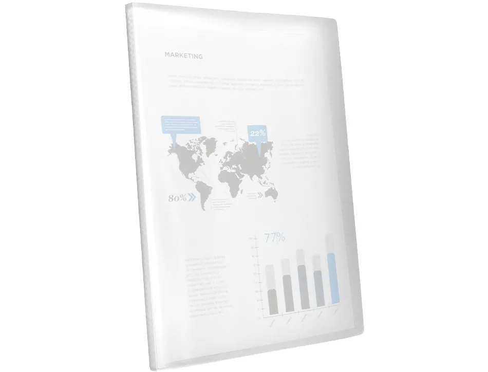 Protege-documents liderpapel polypropylene couverture flexible 80 pochettes fixes a4 220x297mm transparent