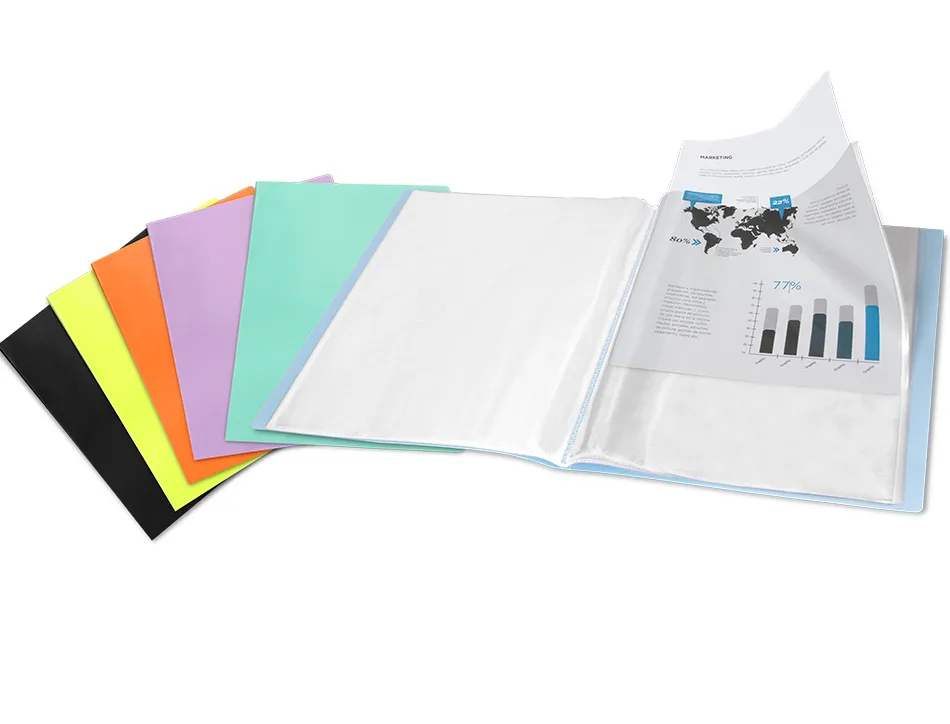 Protege-documents liderpapel polypropylene couverture flexible 30 pochettes fixes a4 220x297mm bleu ciel opaque
