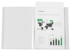 Protege-documents liderpapel personnalisable kangourou polypropylene 30 pochettes fixes a4 coloris transparent