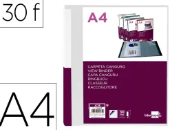 Protege-documents liderpapel personnalisable kangourou polypropylene 30 pochettes fixes a4 coloris transparent