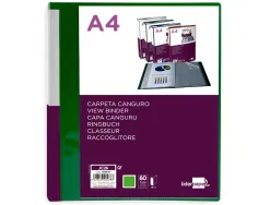 Protege-documents liderpapel personnalisable kangourou polypropylene 60 pochettes fixes a4 coloris vert