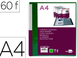 Protege-documents liderpapel personnalisable kangourou polypropylene 60 pochettes fixes a4 coloris vert