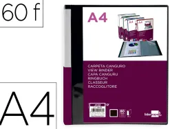 Protege-documents liderpapel personnalisable kangourou polypropylene 60 pochettes fixes a4 coloris noir opaque