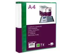 Protege-documents liderpapel personnalisable kangourou polypropylene 10 pochettes fixes a4 coloris vert