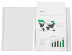 Protege-documents liderpapel personnalisable kangourou polypropylene 60 pochettes fixes a4 coloris transparent