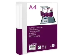 Protege-documents liderpapel personnalisable kangourou polypropylene 60 pochettes fixes a4 coloris transparent