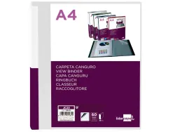 Protege-documents liderpapel personnalisable kangourou polypropylene 60 pochettes fixes a4 coloris transparent