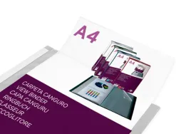 Protege-documents liderpapel personnalisable kangourou polypropylene 60 pochettes fixes a4 coloris transparent