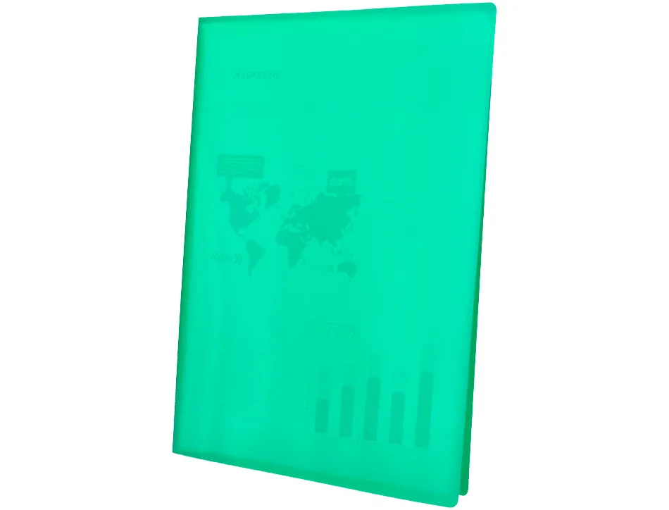 Protege-documents liderpapel polypropylene couverture flexible 40 pochettes fixes a4 220x297mm vert translucide