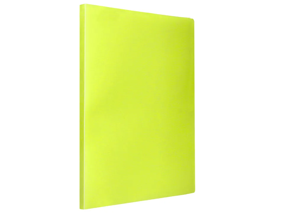 Protege-documents liderpapel polypropylene couverture flexible 40 pochettes fixes a4 220x297mm jaune fluo