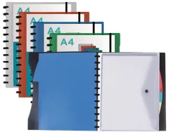 Protege-documents liderpapel personnalisable kangourou 40 pochettes amovibles 5 intercalaires a4 bleu