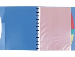 Protege-documents liderpapel personnalisable kangourou 40 pochettes amovibles 5 intercalaires a4 bleu
