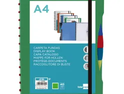 Protege-documents liderpapel personnalisable kangourou 40 pochettes amovibles 5 intercalaires a4 vert