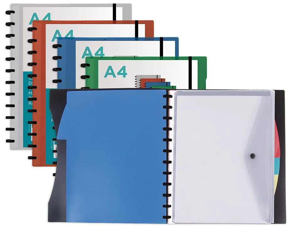 Protege-documents liderpapel personnalisable kangourou 40 pochettes amovibles 5 intercalaires a4 vert
