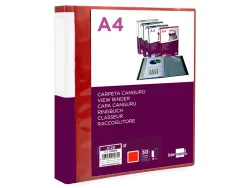 Protege-documents liderpapel personnalisable kangourou polypropylene 30 pochettes fixes a4 coloris rouge