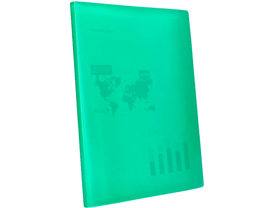 Protege-documents liderpapel polypropylene couverture flexible 30 pochettes fixes a4 210x297mm vert translucide
