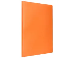 Protege-documents liderpapel polypropylene couverture flexible 80 pochettes fixes a4 220x297mm orange fluo