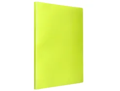 Protege-documents liderpapel polypropylene couverture flexible 20 pochettes fixes a4 210x297mm jaune fluo