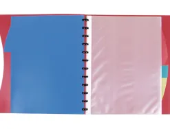 Protege-documents liderpapel personnalisable kangourou 40 pochettes amovibles 5 intercalaires a4 rouge