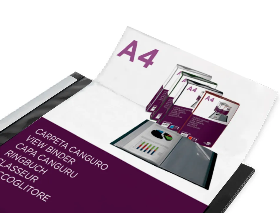 Protege-documents liderpapel personnalisable kangourou polypropylene 10 pochettes fixes a4 coloris noir opaque
