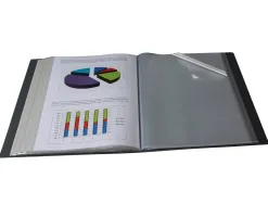 Protege-documents liderpapel personnalisable kangourou polypropylene 10 pochettes fixes a4 coloris noir opaque
