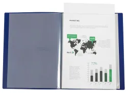 Protege-documents liderpapel personnalisable kangourou polypropylene 10 pochettes fixes a4 coloris bleu